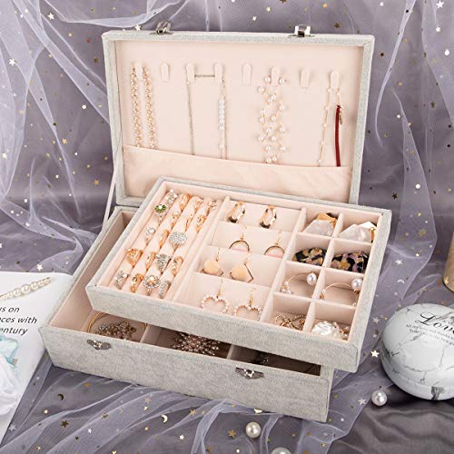 ✨ Elegant Velvet Jewelry Box with Dual-Layer Design and Lock for Ultimate Jewelry Protection
