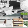4-Layer Bamboo Desk Organizer with Drawer: Your Office's Space-Saving Solution