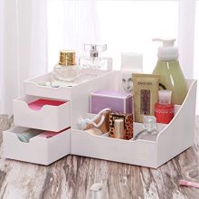Elegant Vanity Holder for Brushes, Eyeshadow Makeup Organizer With Drawers