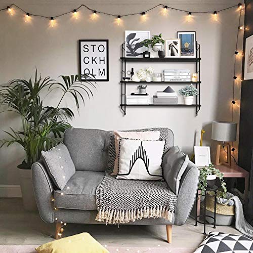 BOLUO Black Wall Shelf Bathroom Floating Shelves Mounted