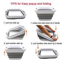 Collapsible Plastic Laundry Basket Square Tub/Basket