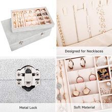 ✨ Elegant Velvet Jewelry Box with Dual-Layer Design and Lock for Ultimate Jewelry Protection