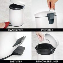 mDesign Modern 1.3 Gallon Trash Can Wastebasket