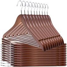 Quality Wooden Hangers - Slightly Curved Hanger 20 Pack Sets