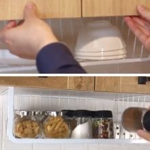PENGKE Black Under Shelf Basket,4 Pack Slides Under Cabinet Storage