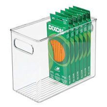 mDesign Plastic Home, Office Storage Organizer Bin with Handles
