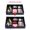 CAXXA 3 Slot Drawer Organizer with Two Adjustable Dividers