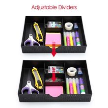 CAXXA 3 Slot Drawer Organizer with Two Adjustable Dividers