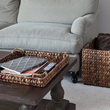 BIRDROCK HOME Woven Storage Cube - Abaca Seagrass Decorative Ottoman