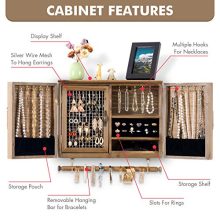 Wall Mounted Jewelry Holder with Wooden Barn Door