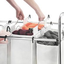 Whitmor 4 Section Rolling Laundry Sorter