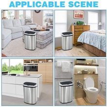13 Gallon Touch-Free Automatic Stainless-Steel Trash
