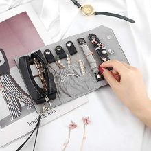 Leather Jewelry Organizer Holder Roll Bag