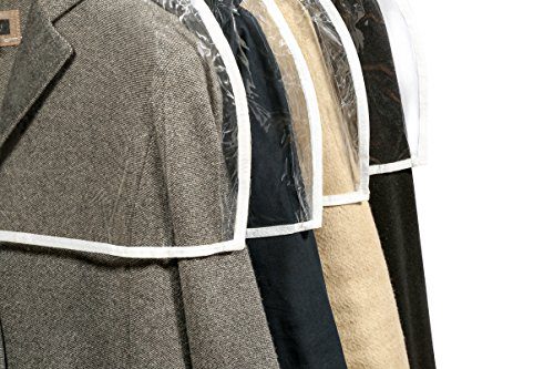 Clear Vinyl Shoulder Covers for Clothes – Set of 12 Protective Storage Covers for Suits, Dresses & Blouses – Durable, Breathable, and Dust-Free