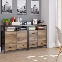 HOMECHO Fabric Dresser Chest with 6 Drawers