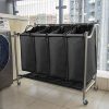 Rolling Wheels Olive Laundry Sorter Cart
