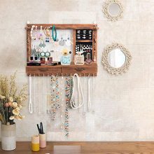 Wall Mounted Jewelry Organizer for Earring Stud Ring Necklace