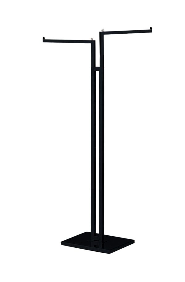 SSWBasics Black 2-Way Clothing Rack with Black Straight Arms