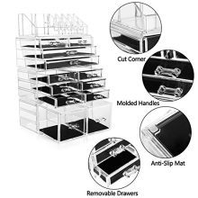 HBlife Makeup Organizer Acrylic Cosmetic Storage Drawers and Jewelry Display