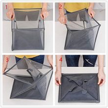 Laundry Hamper Mesh Double Clothes Organizer