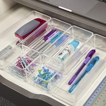 Clear Plastic Vanity and Desk Drawer Organizers