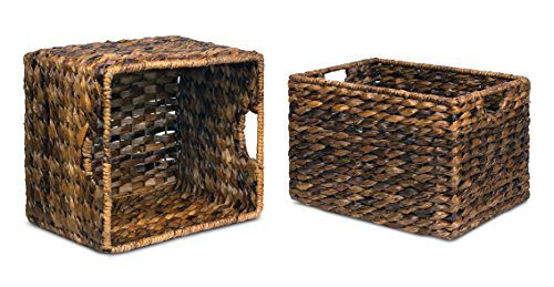 BIRDROCK HOME Woven Storage Shelf Organizer Baskets with Handles