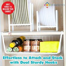 Comfecto Under Shelf Basket, 2 Pack Stainless Steel Wire Rack