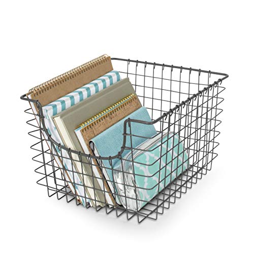 Spectrum Diversified Scoop Wire Basket, Vintage-Inspired Steel Storage