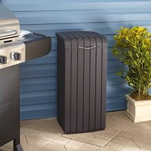 Keter Large Trash Can with Lid for Patio and Outdoor Kitchen