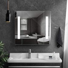25 Inch LED Mirror Medicine Cabinet, LED Lighted Bathroom Wall Cabinet