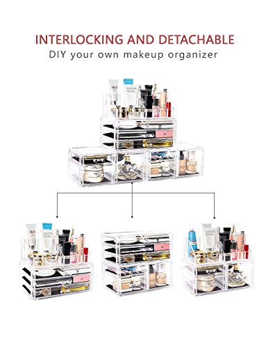 Jewelry and Cosmetic Storage Display Boxes with 9 Drawers