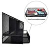 All in one black office desk mesh organizer with 5 compartments