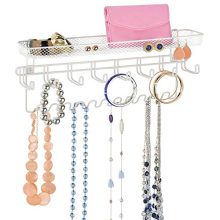 mDesign Decorative Metal Closet Wall Mount Jewelry Accessory