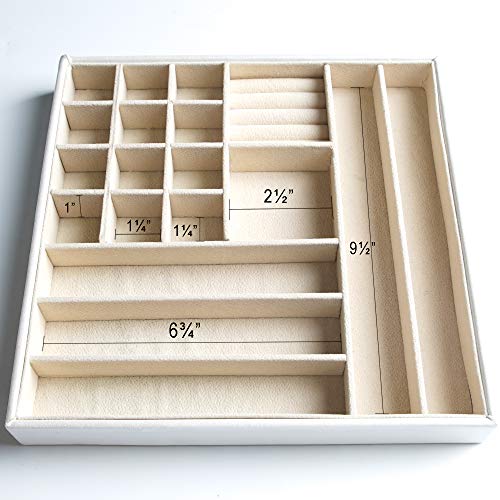 Jewelry Box Organizer Storage Display with Lock and Built-In Mirror