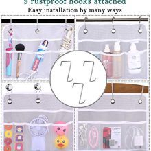 Misslo Hanging Mesh Pockets Hold 340oz/1000ml Shampoo Shower Organizer
