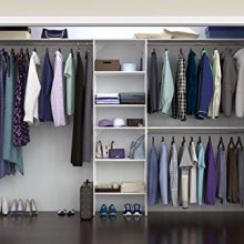 Closet Organizer with Shelves, 25-Inch-Pure White