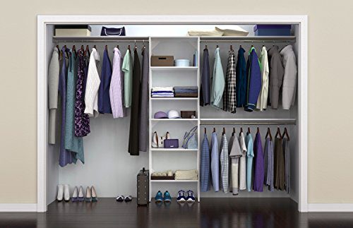 Closet Organizer with Shelves, 25-Inch-Pure White