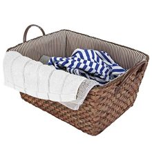 Fabric Lined Double Handle Storage Bin