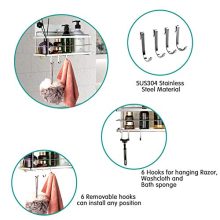JOLLY LIFE 2 Pack Shower Caddy Bathroom Shelf, Stainless Steel