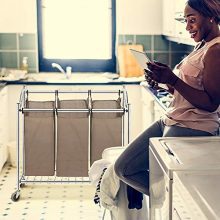Heavy Duty Rolling Laundry Cart for Clothes