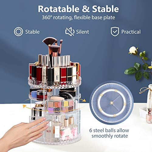 Makeup Organizer 360 Rotating Bathroom Makeup Carousel