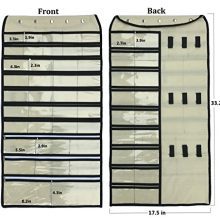 Hanging Jewelry Organizer with Double-Sided Pockets & Hooks – Perfect for Jewelry Storage