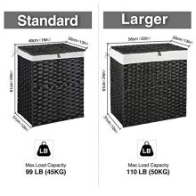 Synthetic Rattan Laundry Basket with Lid and Handles