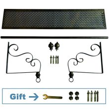 Wrought Iron Coat Rack Shelf Wall Mounted