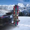 Folding Hitch-Mounted Ski/Snowboard Rack – Fits 1.25” or 2” Receivers, Holds 6 Skis or 4 Snowboards