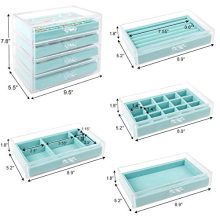 Jewelry Box Organizer for Earring Necklace Ring & Bracelet