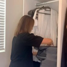 Hanging Shelves with 6 Side Pockets for Clothes Storage