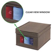 mDesign Soft Fabric Stackable Closet Storage Organizer Box