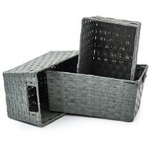EZOWare Pack of 3 Paper Rope Woven Storage Baskets