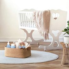CHICVITA Rectangle Jute Rope Woven Basket with Handles for Books